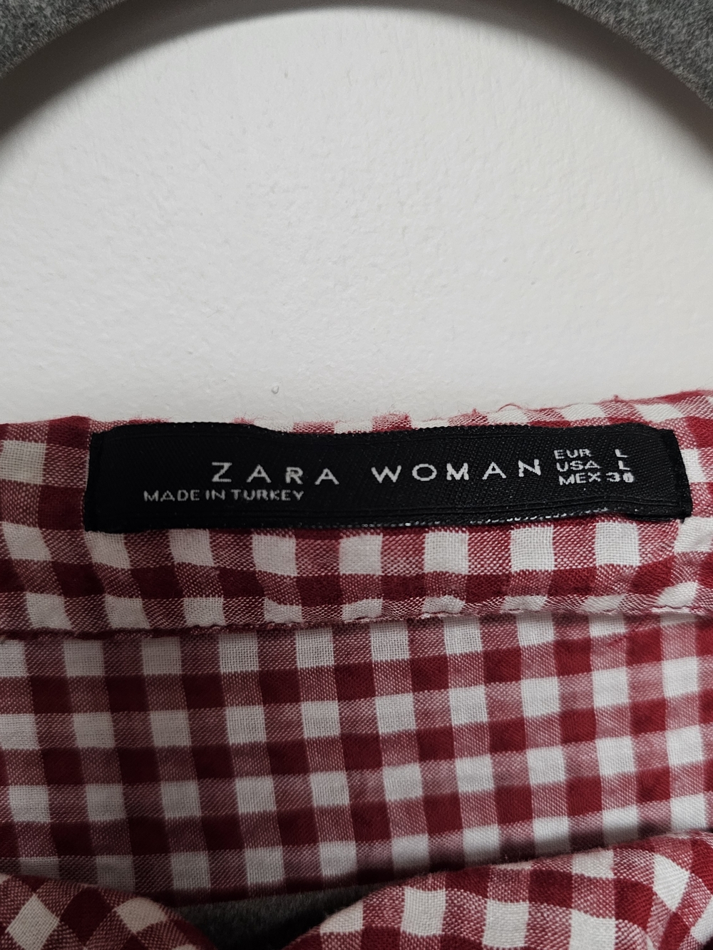 Zara Red White Gingham Tiered Tunic Dress Loosefit Cottagecore Summer Size Large - Picture 3 of 5